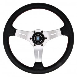 NARDI/ナルディ SPORTS（スポーツ） タイプラリー ブラックパンチングレザー/シルバースポーク 33φ 商品番号：N743