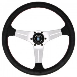 NARDI/ナルディ SPORTS（スポーツ） タイプラリー ブラックパンチングレザー/シルバースポーク 35φ 商品番号：N745